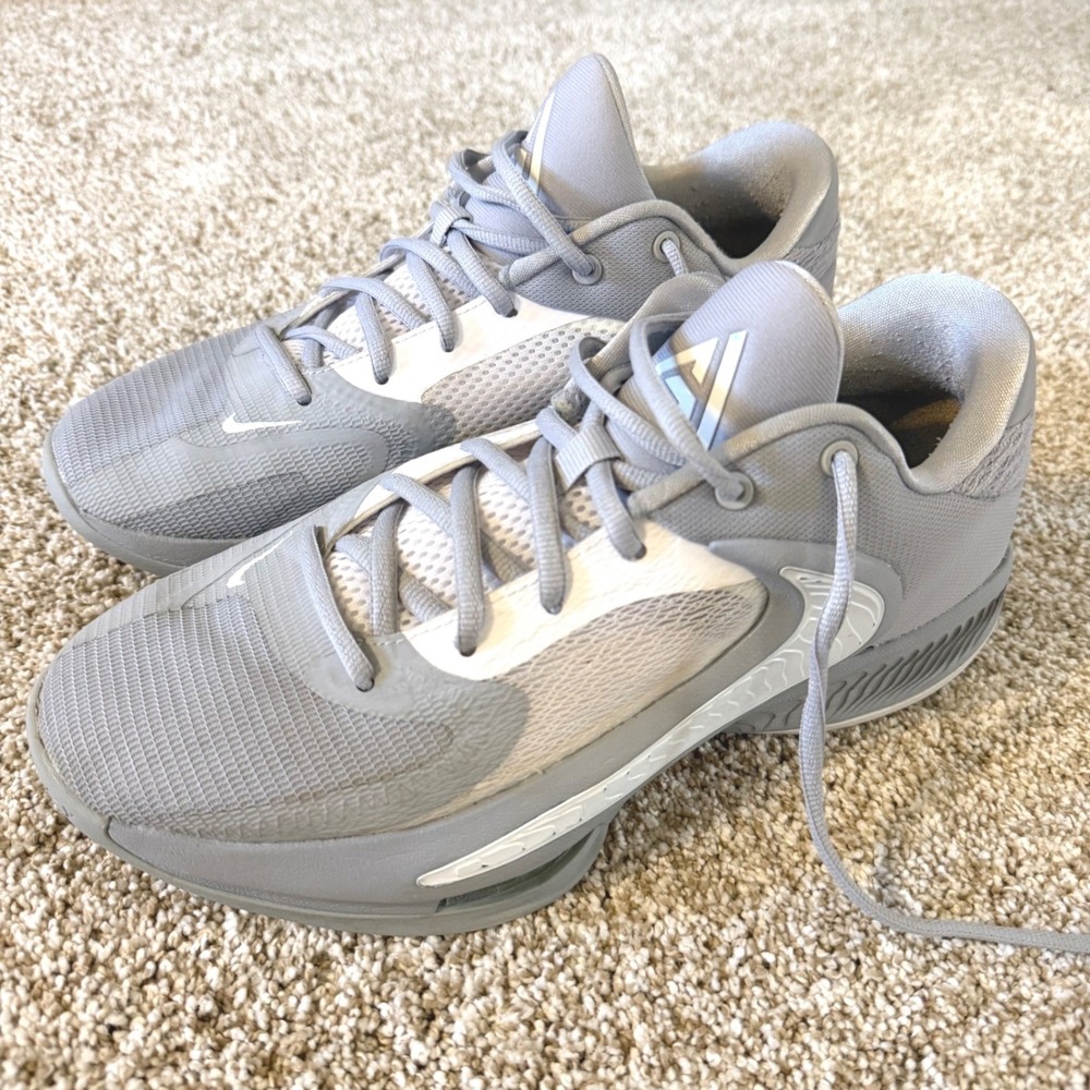 Nike Zoom Freak 4 Giannis Antetokounmpo Wolf Grey Basketball Shoes DO9679 Mens8